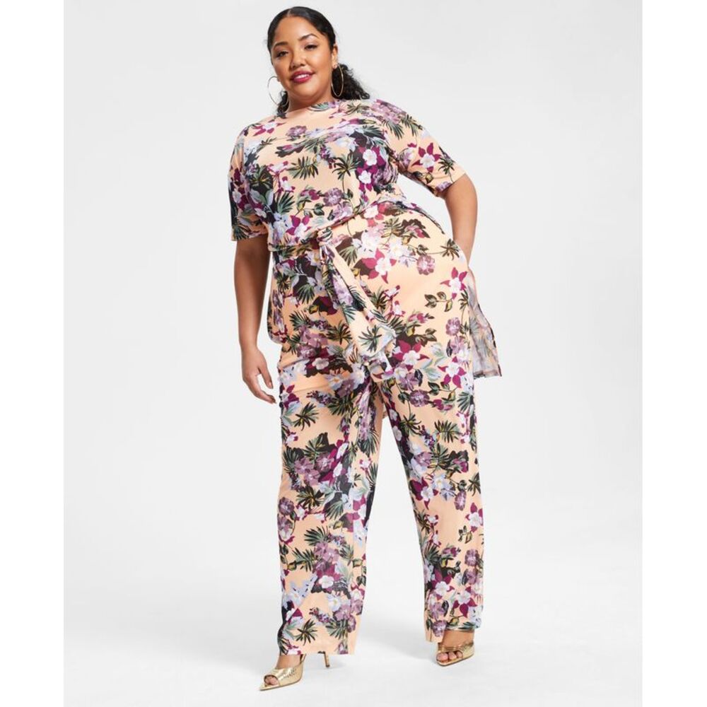 Nina Parker Trendy Plus Size Mesh Tunic